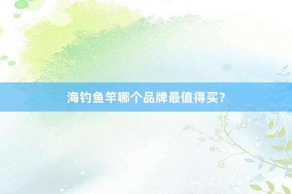 海钓鱼竿哪个品牌最值得买？